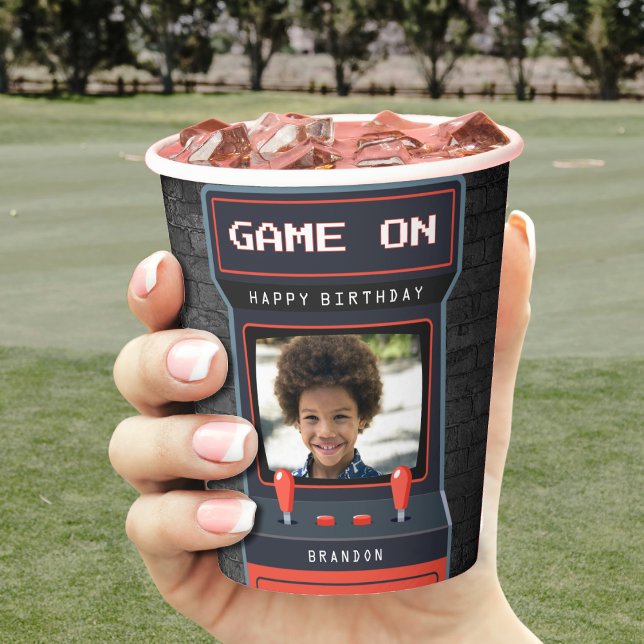 Vasos De Papel Arcade Game Photo Brick Wall Retro (Subido por el creador)