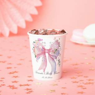 Vasos De Papel Arco floral de flores para baby shower