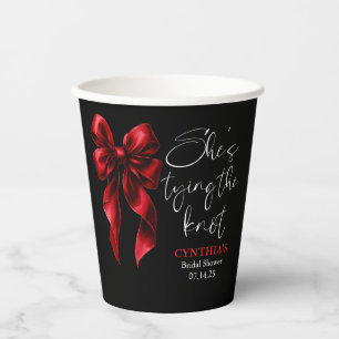 Vasos De Papel Arco Rojo Está Atando el Nudo Fiesta de Despedida 