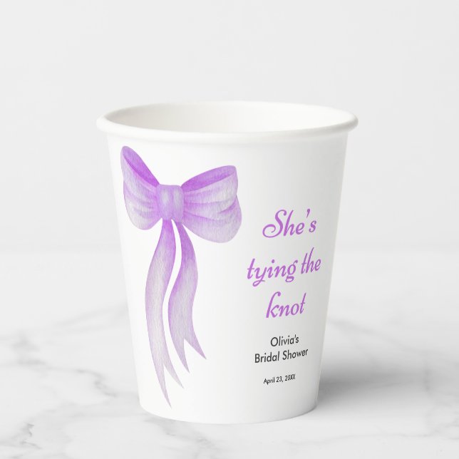 Vasos De Papel Arcoiris Arco Ella Está Atando el Nudo Despedida d (Anverso)