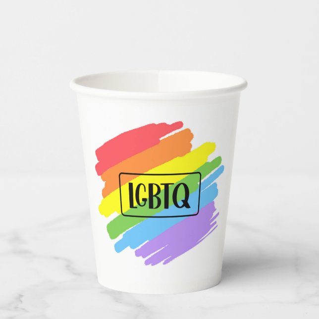Vasos De Papel Arcoiris de pinceles LGBTQ (Izquierda)