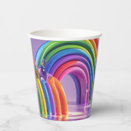 Vasos De Papel Arcoiris distorsionados