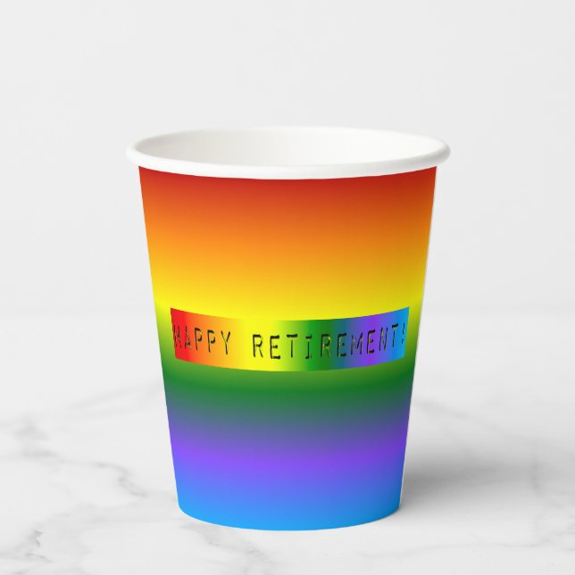 Vasos De Papel ¡Arcoiris feliz retiro! (Reverso )