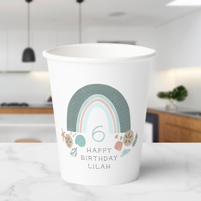 Vasos De Papel Arcoiris Náutico Bajo El Aniversario De La Concha  (Subido por el creador)