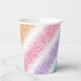 Vasos De Papel Arcoíris Purpurina Pastel
