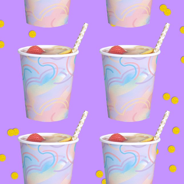 Vasos De Papel Arcoiris Tie Dye (Subido por el creador)