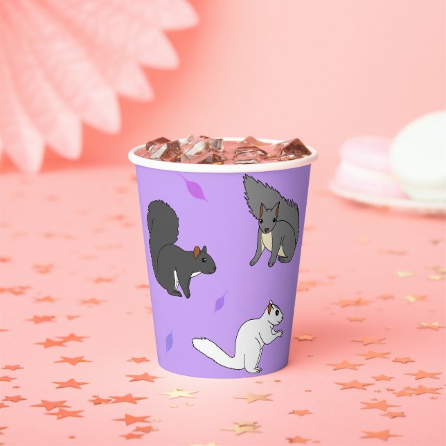 Vasos De Papel Ardillas moradas (in situ)