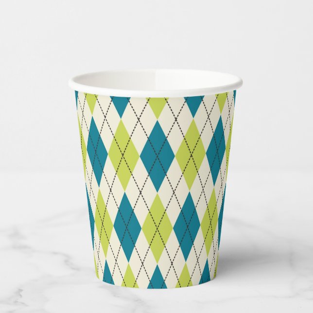 Vasos De Papel Argel Azul Y Verde (Izquierda)