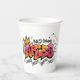 Vasos De Papel Aries Zodíaco Graffiti 