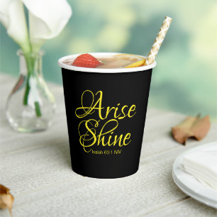 Vasos De Papel Arise inspiradora y Shine Faith Black