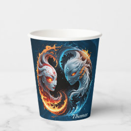 Vasos De Papel Armonía elemental, yin y yang de la naturaleza.