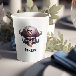 Vasos De Papel ¡Arr! Chiste "100% Rum" para niños piratas Cumplea