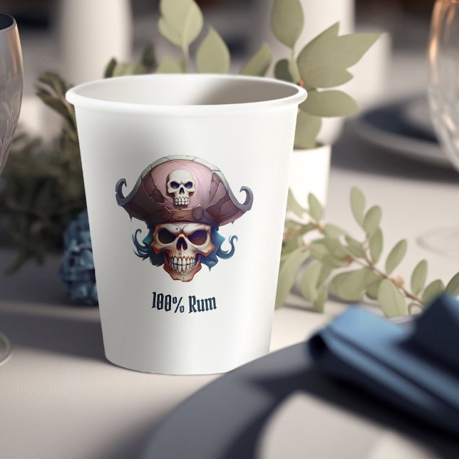 Vasos De Papel ¡Arr! Chiste "100% Rum" para niños piratas Cumplea (Subido por el creador)