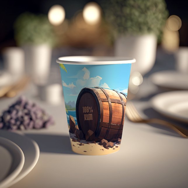 Vasos De Papel ¡Arr! Chiste "100% Rum" para niños piratas Cumplea (Subido por el creador)