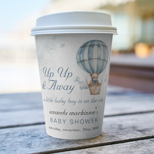 Vasos De Papel ¡Arriba y lejos! Teddy Bear Balloon Baby Shower