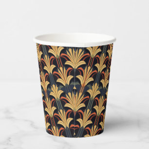 Vasos De Papel Art Deco Elegante Oro Rojo Negro