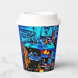 Vasos De Papel Art. del almuerzo del área de trabajo