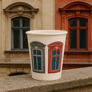 Vasos De Papel Arte arquitectónico de la ventana europea
