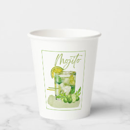Vasos De Papel Arte de Acuarela de Cóctel Mojito