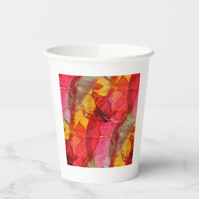 Vasos De Papel Arte de color rojo (Izquierda)
