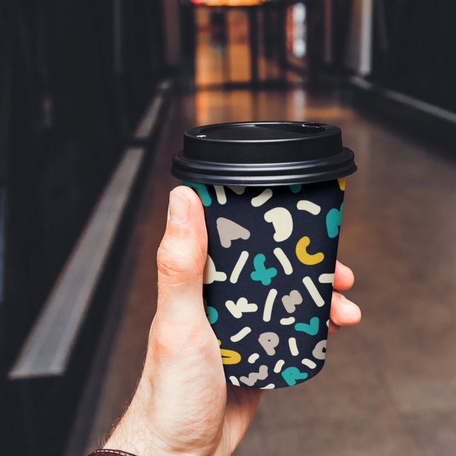 Vasos De Papel Arte de letras al azar alfabetas (alphabet pattern kids learning, kids,adult party stationery, birthday party use and throw paper cups)