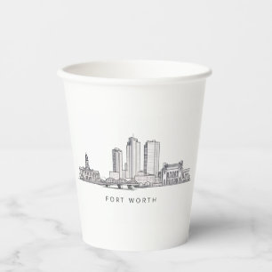 Vasos De Papel Arte de línea minimalista de la silueta de Fort Wo