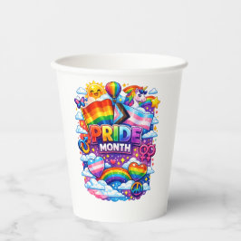 Vasos De Papel Arte de Lluvia de colores del Mes del Orgullo, Arc