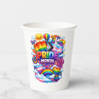 Vasos De Papel Arte de Lluvia de colores del Mes del Orgullo, Arc