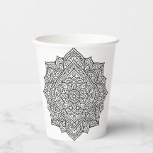 Arte de Mandala de Línea Negra Intrincada