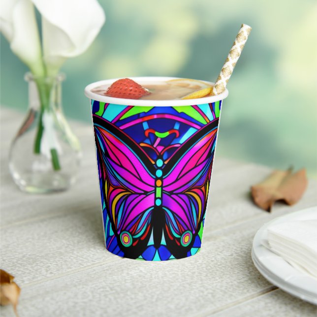 Vasos De Papel Arte de mariposa (in situ)