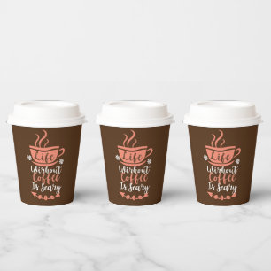 Vasos De Papel arte de palabras de café diverso 