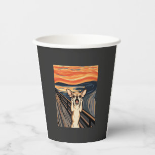 Vasos De Papel Arte de perro expresionista grita Chihuahua_1