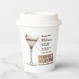 Vasos De Papel Arte de recetas de cócteles de Martini Perfecto