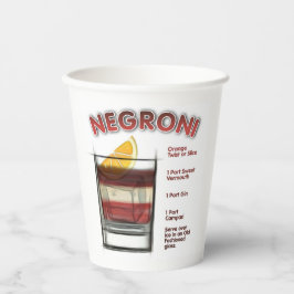 Vasos De Papel Arte de recetas de cócteles NEGRONI