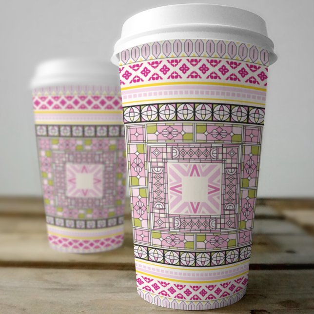 Vasos De Papel Arte étnico (ethnic traditional style kids,adult party stationery, birthday party use and throw paper cups)