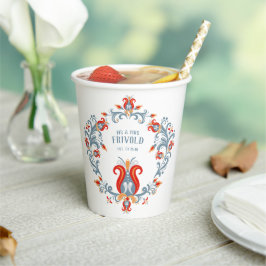 Vasos De Papel Arte folclórico escandinavo Rosemaling personaliza