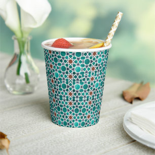 Vasos De Papel Arte marroquí Cubos desechables