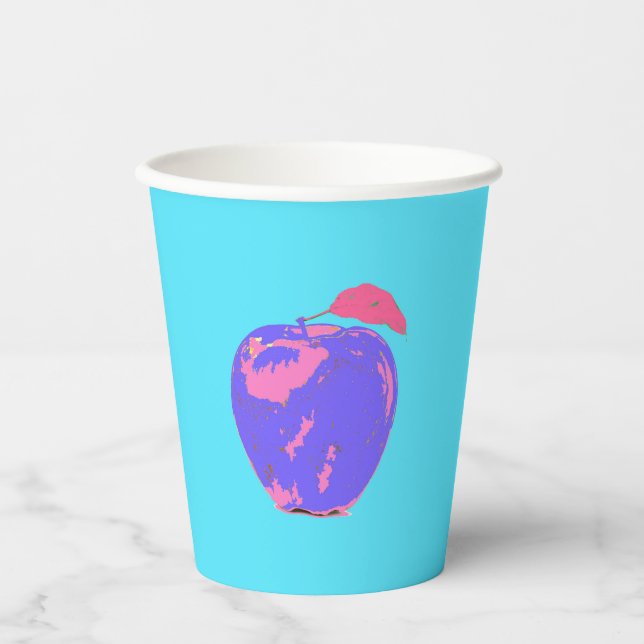 Vasos De Papel Arte pop de Apple morado (Anverso)