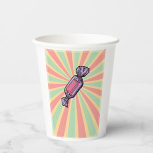 Vasos De Papel Arte Pop Vintage Caramelo Envuelto