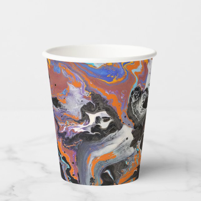 Vasos De Papel Arte Resumen Temático De Halloween (Anverso)