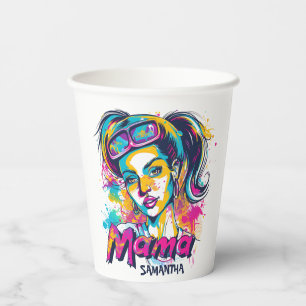 Vasos De Papel Arte Retro Mama Pop Personalizado (19)