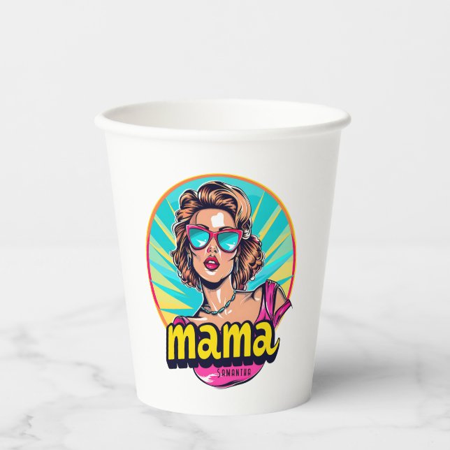 Vasos De Papel Arte Retro Mama Pop Personalizado (3) (Anverso)