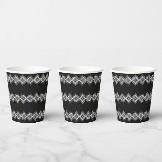 Vasos De Papel Arte tribal blanco y negro