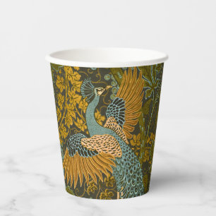 Vasos De Papel Artes y Oficios Walter Crane Patrón de Pavón