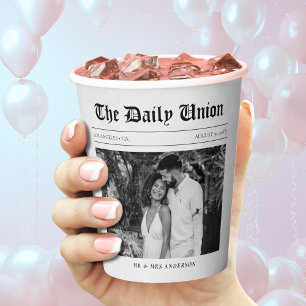Vasos De Papel Artículo de periódico Boda