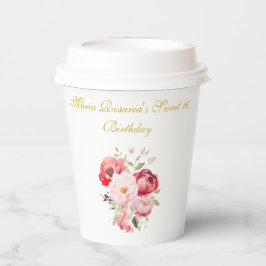 Vasos De Papel Artículos de mesa florales personalizados para Swe