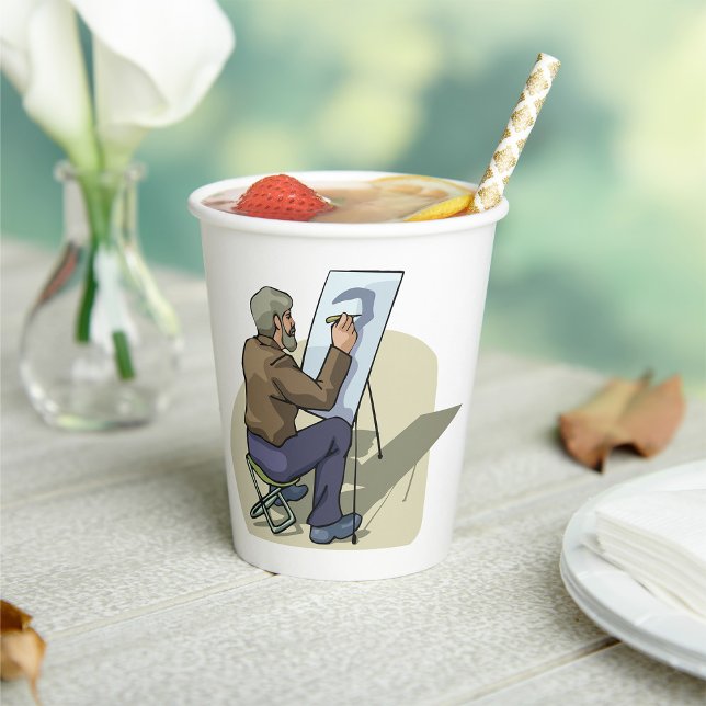 Vasos De Papel Artista En El Trabajo (Subido por el creador)