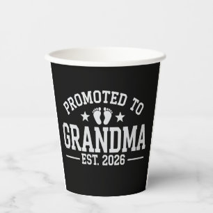 Vasos De Papel Ascendida a abuela desde 2026 Abuelos Bebé