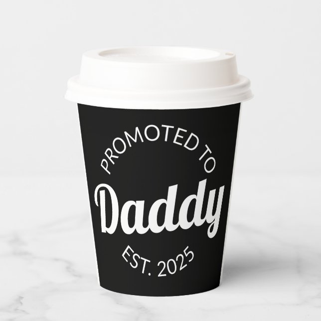 Vasos De Papel Ascendido a Papá Est. 2025 I (Anverso)