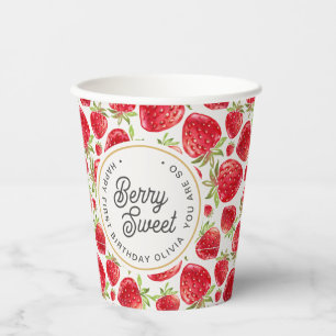 Vasos De Papel Así que Berry Sweet Strawberry Pattern Cumpleaños